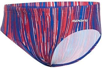 Sporti Boy's Swim Briefs - Printed Pattern, Chlorine Resistant, Quick Dry, UPF 50+ Adjustable Drawstring for Comfortable Fit