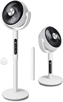 Levoit Standing Fan for Bedroom, CirculAir 120° Oscillating, Quiet 20dB, 9 Speeds, 4 Modes, DC Motor, 2 in 1 Pedestal & Tabletop, 82ft, Remote Control, Sensor, 9H Timer, 908CFM Ultra-High Airflow