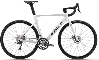 SAVADECK Carbon Fiber Road Bike, 700C Racing Bicycle Carbon Frame Carbon Fork with SORA R3000 Derailleur System 18 Speed Disc Brake Road Bicycle for Men or Women