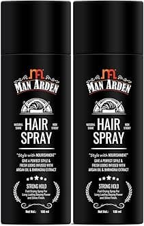Man Arden Hair Spray - Strong Hold, Styling with Nourishment - Argan Oil and Bhringraj, 180 ml x Pack Of 2