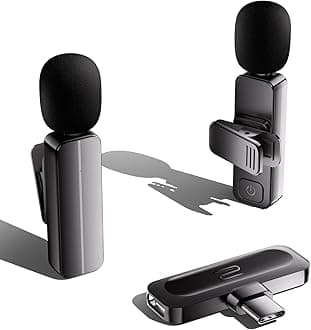 2 Pack Wireless Mini Lavalier Lapel Microphone for iPhone 15,16,Android Phone - 65ft Cordless Clip on Dual Mics with Noise Reduction 6H Working Time for Video Recording Vlogging, YouTube, Interview
