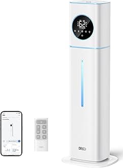 DREO HM735S 11L Smart Humidifier Large Room 700 ft², 100H Cool Mist Air Humidifiers for Bedroom, Top-Fill, Clean Tank Technology, 26dB, Auto Mode, Aroma Box, RGB, Remote & APP Control, Baby, Blue