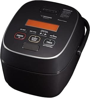 NW JEC10BA Pressure Induction Heating IH Rice Cooker & Warmer, 5.5 Cup, Made in Japan, Black