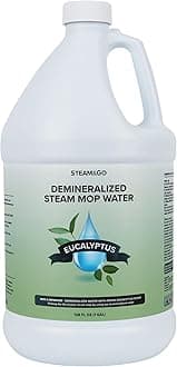 Steam & Go Demineralized Water - Multi-Surface Cleaning Solution for Steam Mop, Ready-to-Use Floor Cleaner, No PVC, Ideal for Home & Office, Compatible w/Any Mop - Eucalyptus Mint, 128oz, Pack of 1