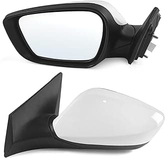 Left Driver Side Mirror Assembly Fits 2014 2015 2016 Hyundai Elantra with Power Glass Manual Folding without Blind Spot Glass Heated and Turn Signal Match to white (3Pins)