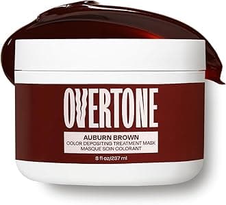 Overtone Semi Permanent Hair Color Conditioner, Auburn Brown, 8 oz, Nourishing, Damage-Free, Color Depositing Mask for All Hair Types with Shea Butter & Coconut Oil, Vegan & Cruelty-Free