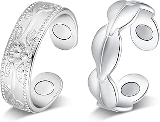 Jecanori 2PCS Silver Ring for Women