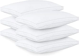 Utopia Bedding Bed Pillows for Sleeping King Size (White), Set of 6, Cooling Hotel Quality, Gusseted Pillow for Back, Stomach or Side Sleepers