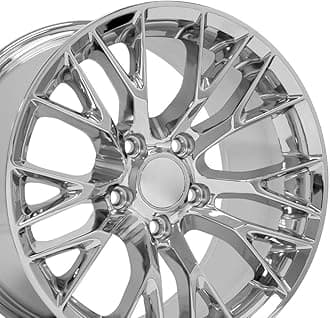 OE Wheels CV22 17 Inch Rim Fits Corvette C7 Z06 Style 5x120.65 17x9.5 Chrome - Hollander 5734 (1)