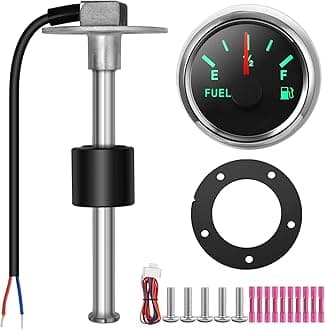 Rupse Fuel Sender Unit Boat Fuel Tank Sending Unit Fuel Water Level Sensor Stainless Steel Fuel Sender and Fuel Gauge for Boat Car Truck RV (6" (150mm))