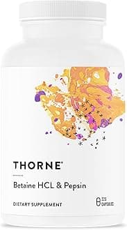 Thorne Research - Betaine HCL & Pepsin - Digestive Enzymes for Protein Breakdown and Absorption - 225 Capsules