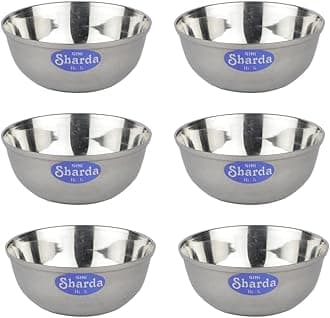 Curry Serving Bowls Vati Katori for Kitchen & Dining, Stainless Steel (Set of 6)