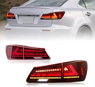 HCMOTIONZ Tail lights Assembly for 2006-2013 Lexus Sedan XE20/IS250/IS350/ISF, Tail Lamp With Start UP Animation LED DRL light & Sequential Turn Signal,Plug-and-play, LED Tail Lights Replacement