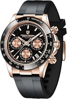 PAGANI DESIGN Daytona Homage Men's Quartz Watches Japan Movement Ceramic Bezel Stainless Steel Band Screw-in Crown Waterproof Sport Chronograph Watch