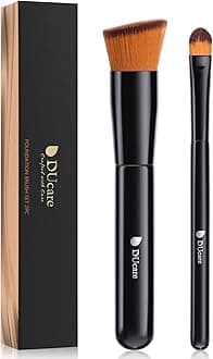 DUcare Popular Makeup Brush, Foundation Brush, Concealer Brush, Gentle on Skin, Uses Premium Taklon, For Base Makeup that Won't Crack (Pack of 2)