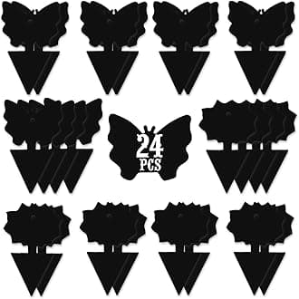 USKICH Sticky Trap Fruit Fly and Gnat Trap Sticky Bug Traps Fungus Traps for Indoor/Outdoor Insect Catcher for White Flies,Mosquitoes,Fungus Gnats,Lying Insects (24 Pcs Black)
