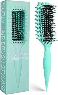 Curly Hair Brush Candybrush Curl Defining Brush for Detangling Shaping and Defining Curls for Women, Men, Wet & Dry Hair (Green)