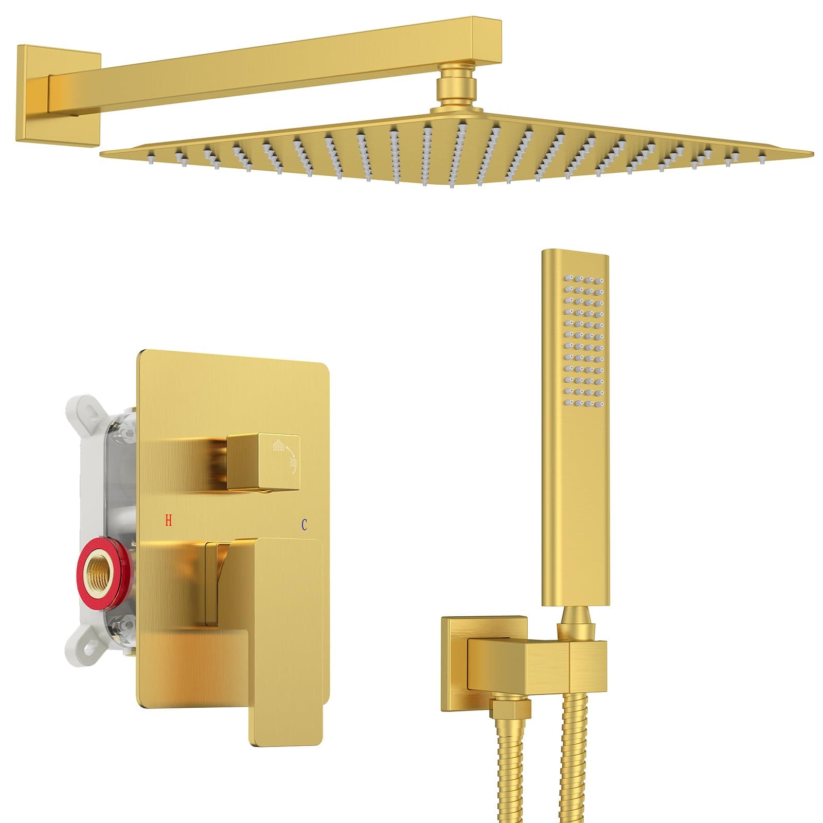 12 Inch Champagne Bronze Dual Function Shower System