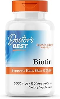 Biotin Vitamin Supplement 5000 mcg for Men & Women - Biotin Capsules for Hair Growth Support, Skin, & Nails, Non GMO, Gluten Free, Soy Free, Vegan - 120 Veg Caps