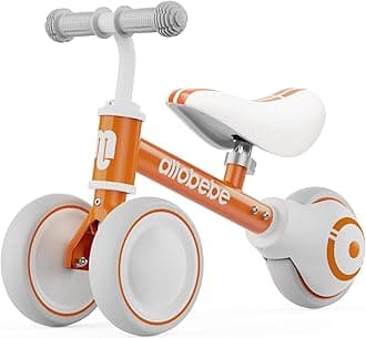 allobebe Baby Balance Bike, Cute Toddler Bikes 12-36 Months Gifts for 1 Year Old Girl Bike to Train Baby from Standing to Running with Adjustable Seat Silent & Soft 3 Wheels