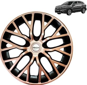 PRIGAN Wheel Cover for Scross Copper Black Wheel Cover 16" for Maruti Scross (Set of 4 Pcs) (Press Fitting) Model Name- Phantom Copper Black 16