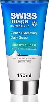 Swiss Image Essential Care Gentle Exfoliating Daily Scrub 150 Ml, Remove Dead Skin Cells And Blackheads, Get Fresh & Supple Skin With Every Wash, For All Skin Types White
