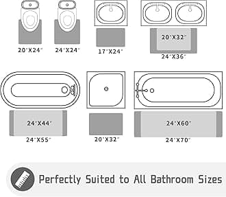 Yimobra Bathroom Runner Rug 70x24 Inch - Extra Long Non Slip Chenille Bath Mat, Soft & Absorbent, Machine Washable Shaggy Hallway Carpet for Vanity Tub Shower, Denim Blue Home Decor Accessories