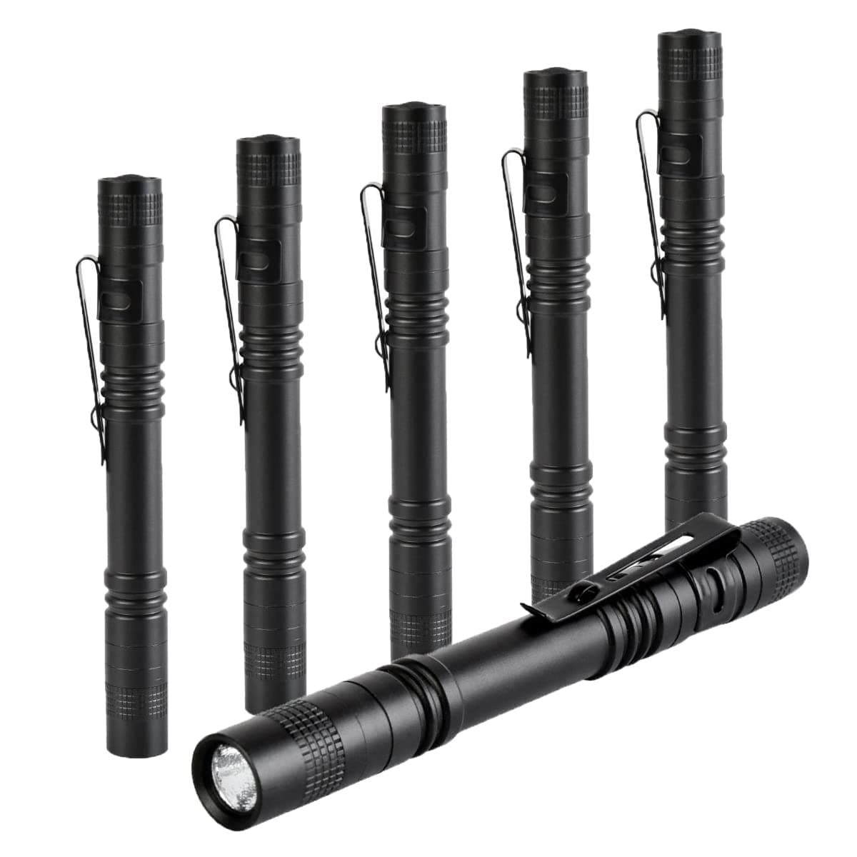6 Pack LED Pen Light Flashlight, Mini Pen Flashlight, Penlight with Clip, Pocket Flashlight, Inspection, Emergency