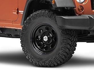 Mammoth 8 Steel Black Wheel with Polished Center Cap; 17x9; -6mm Offset Compatible For 07-18 Jeep Wrangler JK