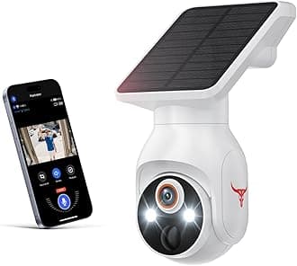 1080P Wireless Security Camera with Solar Panel, AI Human Detection, 2-Way Audio, Color Night Vision, Outdoor/Indoor Surveillance, 2.4G WiFi, Cloud Storage (White)