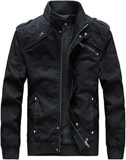 Men's Casual Winter Cotton Military Jackets Outdoor Full Zip Army Coat