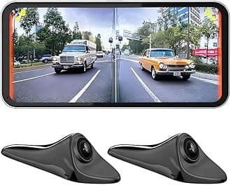 6.25inch CAR Side View Blind Area System,Left and Right Blind spot Camera Driving Recorder BSD Warning Monitoring(Camera Monitor System) (6.25" Black)