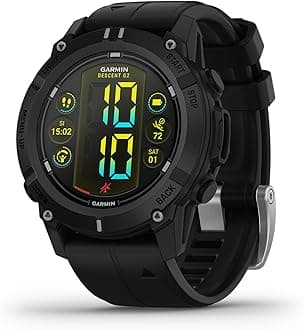 Descent G2, Rugged Multi GNSS Watch Style Dive Computer, 46mm Smartwatch, AMOLED Display, Multiple Dive Modes, 10ATM Rating, Health & Wellness Features, Up to 10 days battery life, Black