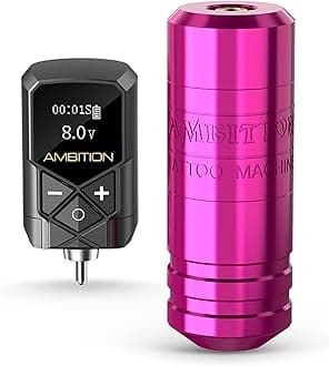 Ambition Torped Wireless Tattoo Machine Kit - Rotary Tattoo Machine Cartridges Short Pen with 2400mAh Tattoo Power Supply Brushless Motor for Professional Tattoo Artist