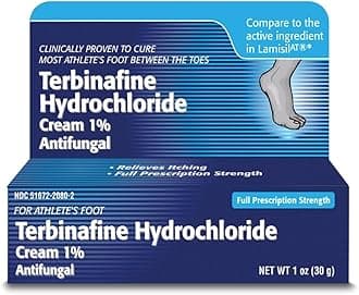 TARO Terbinafine Hydrochloride antifungal Cream 1% - Athletes Foot Cream Extra Strength, relieves itching & Burning, Cures Most Athlete's Foot, Jock Itch & Ringworm