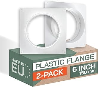 Vent Systems 150 mm / 6" Inch - Pack of 2 - Air Vent Duct Connector Flange - Plastic Ventilation Pipe - Ducting Connector for Round Flexible or Straight Pipes, Cooling Heating Ventilation System HVAC
