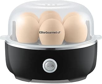 EGC115B Easy Egg Cooker Electric 7-Egg Capacity, Soft, Medium, Hard-Boiled Egg Cooker with Auto Shut-Off, Measuring Cup Included, BPA Free, Classic Black