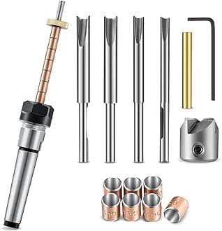 Pen Making Kit Turning Mandrel and Barrel Trimming Set Wood Turning Mandrel #2 Morse Taper Shank with 7mm Drill Bit Mill Cutter Head for Pen Making Woodworking Lathe Accessory, 9 Pcs