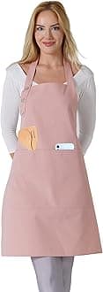 TOSHE Kitchen Apron Waterdrop Resistant Cotton Apron with adjustable Aprons f...
