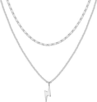 14K Gold Plated Layering Necklaces | Stylish Minimalist Design Pendant Necklaces | Butterfly, Heart, Lock, Evil Eye, Coin, Lightning Bolt, Circle, Cross Pendants for Women - Valentines Day Trendy Jewelry