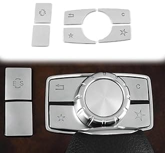 6Pcs Car Center Console Multimedia Control Button Knob Trims Cover for 2010-2015 Mercedes Benz E Class W212