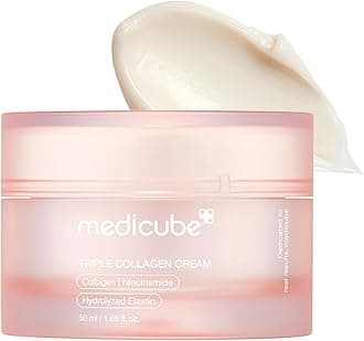 – medicube Triple Collagen Cream Hydrating & Firming Moisturiser With Hyaluronic Acid, Premium Elastin, Shea Butter Wrinkle Care 1.69 Oz Triple Collagen Cream