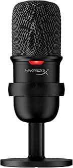 HyperX SoloCast – USB Condenser Gaming Microphone, for PC, PS4, and Mac, Tap-to-mute Sensor, Cardioid Polar Pattern, Streaming, Podcasts, Twitch, YouTube, Discord