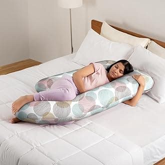 Wakefit Pregnancy Pillow | 3 Month Warranty | 100% Cotton G-Shape Maternity Pillow for Pregnant Mothers, Pillow for Pregnant Women with Breathable & No Heat Fabric | Moonsine