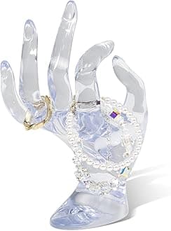DI QIU REN Hand Form Ring Holder Jewelry Display Holder, Clear Room Decor Aesthetic Bracelet Ring Watch Stand Support Holder Preppy Jewelry Holder for Y2k Room Decor