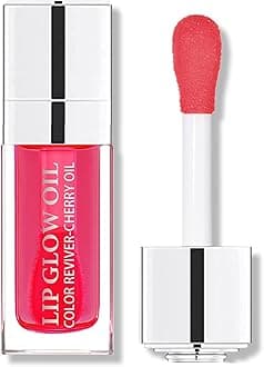 Hydrating Tinted Lip Oil & Gloss - Sheer Color, Non-Sticky Moisturizing Lip Care with Nourishing Formula, Transparent & Lightweight Lip Oil for Daily Repair (CHERRY)