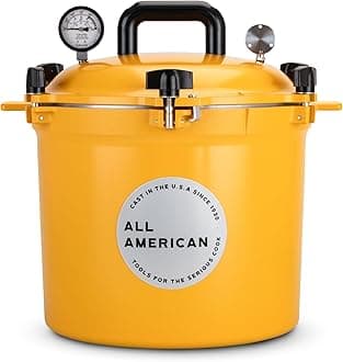 All American1930 21.5qt Pressure Cooker/Canner (The 921), Mustard - Exclusive Metal-to-Metal Sealing System - Suitable for Gas, Electric, or Flat Top Stoves - Made in the USA