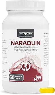 Nutramax Laboratories NARAQUIN™ Dietary Phosphate Binder + Renal Support Supplement for Cats & Dogs, 60 Count