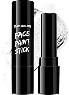 BADCOLOR White Face Body Paint Eye Black Stick for Adults Children Softball Football Baseball Sports , Non-Toxic Hypoallergenic for Halloween SFX Makeup Cosplay Skeleton Clown Costume Parties
