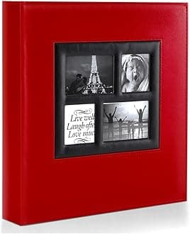 Ywlake Photo Album 4x6 1000 Pockets Photos, Extra Large Capacity Family Wedding Picture Albums Holds 1000 Horizontal and Vertical Photos Red